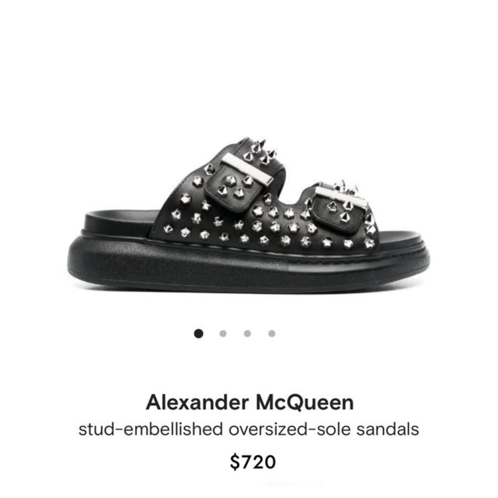Alexander McQueen stud-embellished oversized-sole sandals.